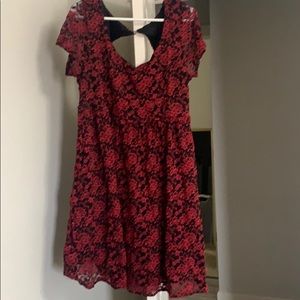 Beautiful red and black lace dress
